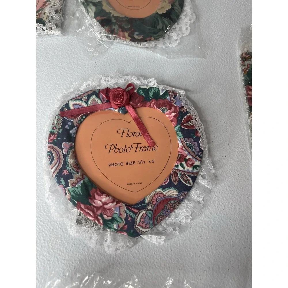 Vtg Floral Fabric Picture Frame Lot Of 7 2